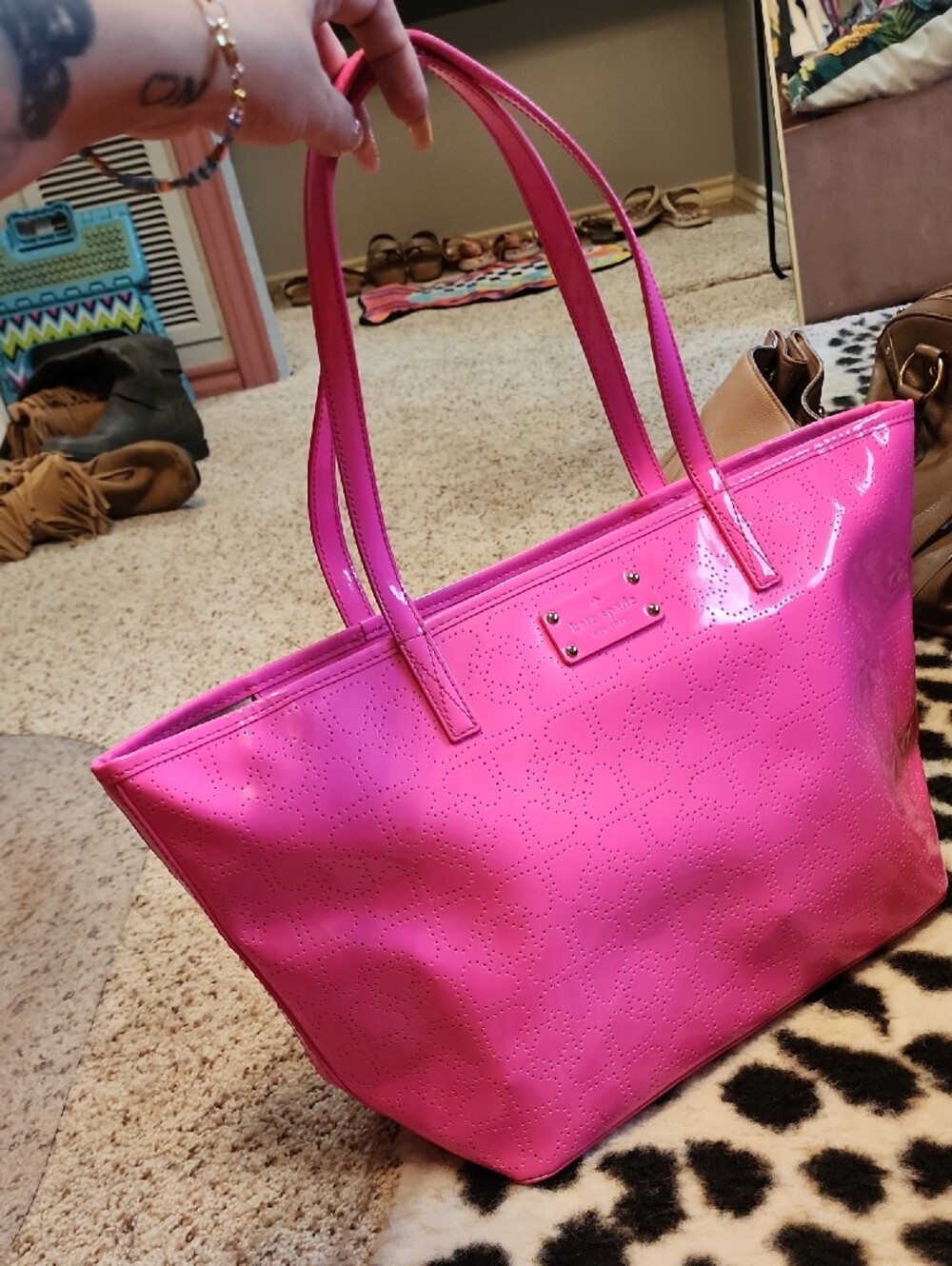 Hot Pink Kate Spade Tote - Picture 2 of 7